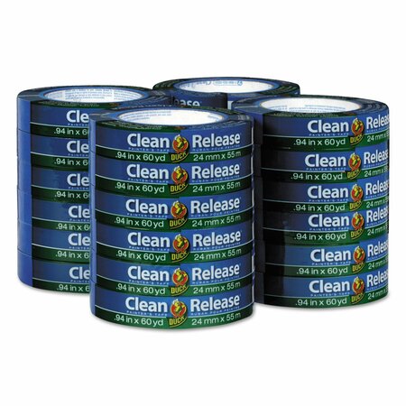 DUCK BRAND Clean Release Painter's Tape, 3" Core, 0.94" x 60 yds, Blue, PK24 284371